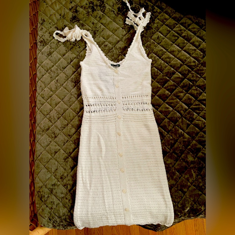 Brand new with tags cream crochet beach cover up dress XS target boho